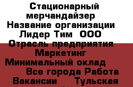 Стационарный мерчандайзер › Название организации ­ Лидер Тим, ООО › Отрасль предприятия ­ Маркетинг › Минимальный оклад ­ 23 000 - Все города Работа » Вакансии   . Тульская обл.